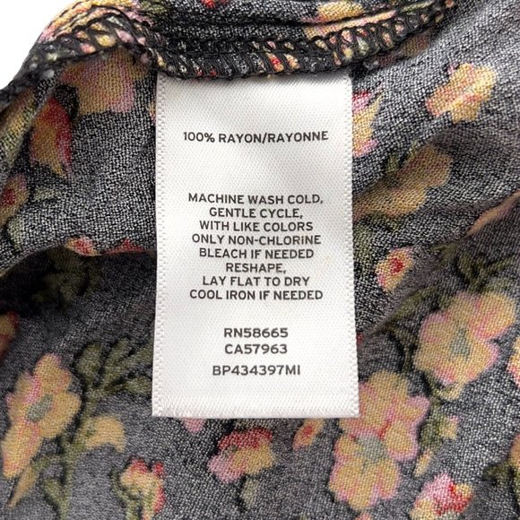 BP Women Black Floral Print Easy Pleated Mini Elastic Waist Short NWOT XXS 0022 - Picture 2 of 11